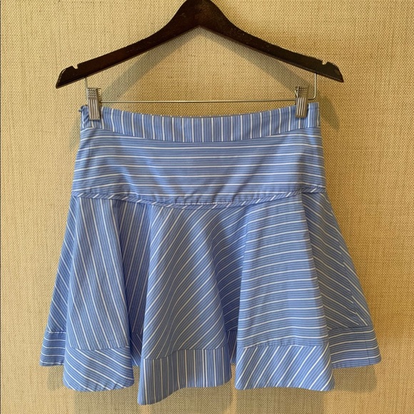 Milly Blue and White Striped Mini Skirt - Picture 3 of 5